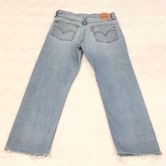 Levi’s 28 (6/7) Wedgie Straight Women’s Jeans Distressed High Rise Cropped - Picture 7 of 13